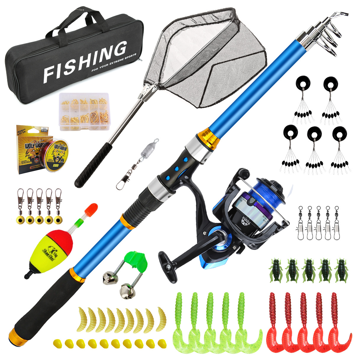 2.1-3.6M Telescopic Glass Fibe - Fishing Rod Carbon Fiber บทวิจารณ์และราคา